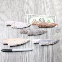 5 Stone Ornamental Knife Blades  #3650     Mountain Man Knife