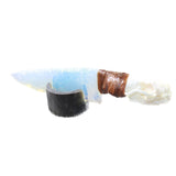 Mink Skull Handle Opalite Blade Ornamental Knife #7650     Mountain Man Knife
