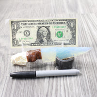 Mink Skull Handle Opalite Blade Ornamental Knife #7650     Mountain Man Knife