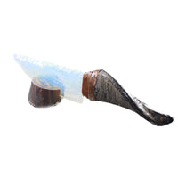 Goat Horn Handle Opalite Blade Ornamental Knife #9650     Mountain Man Knife