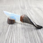 Goat Horn Handle Opalite Blade Ornamental Knife #9650     Mountain Man Knife