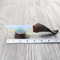 Goat Horn Handle Opalite Blade Ornamental Knife #9650     Mountain Man Knife