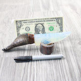 Goat Horn Handle Opalite Blade Ornamental Knife #9650     Mountain Man Knife
