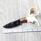 Beaver Jaw Handle Obsidian Blade Ornamental Knife #1750  Mountain Man Knife