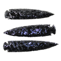 3 Obsidian Ornamental Spearheads  #264-1 Arrowhead