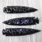 3 Obsidian Ornamental Spearheads  #264-1 Arrowhead