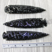 3 Obsidian Ornamental Spearheads  #264-1 Arrowhead