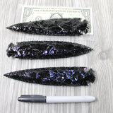 3 Obsidian Ornamental Spearheads  #264-1 Arrowhead