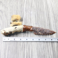 Coyote Foot Handle Stone Blade Ornamental Knife #7750    Mountain Man Knife