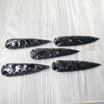 5 Obsidian Ornamental Spearheads  #2750     Arrowhead