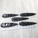 5 Obsidian Ornamental Spearheads  #2750     Arrowhead
