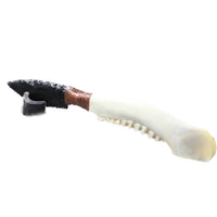 Deer Jaw Handle Obsidian Blade Ornamental Knife #1750  Mountain Man Knife