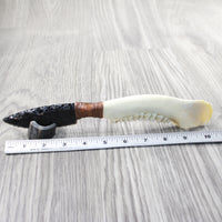 Deer Jaw Handle Obsidian Blade Ornamental Knife #1750  Mountain Man Knife
