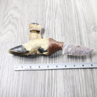 Deer Foot Handle Stone Blade Ornamental Knife #7750    Mountain Man Knife
