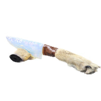 Coyote Foot Handle Opalite Blade Ornamental Knife #1850     Mountain Man Knife