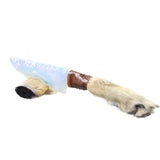 Coyote Foot Handle Opalite Blade Ornamental Knife #1850     Mountain Man Knife