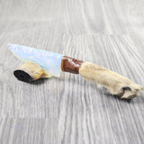 Coyote Foot Handle Opalite Blade Ornamental Knife #1850     Mountain Man Knife