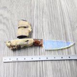 Coyote Foot Handle Opalite Blade Ornamental Knife #1850     Mountain Man Knife