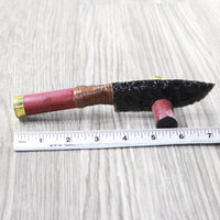 Shotgun Shell Handle Obsidian Blade Ornamental Knife #9850  Mountain Man Knife