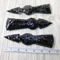 3 Obsidian Ornamental Tomahawk Heads #974-1  Ax Axe Hatchet