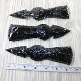 3 Obsidian Ornamental Tomahawk Heads #974-1  Ax Axe Hatchet