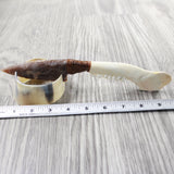 Deer Jaw Handle Stone Blade Ornamental Knife #8950    Mountain Man Knife