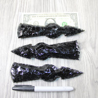 3 Obsidian Ornamental Tomahawk Heads #974-1  Ax Axe Hatchet