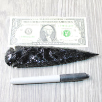 1 Obsidian Ornamental Spearhead  #5950     Arrowhead