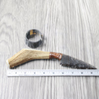 Deer Antler Handle Stone Blade Ornamental Knife #2950    Mountain Man Knife