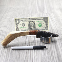 Deer Antler Handle Stone Blade Ornamental Knife #2950    Mountain Man Knife