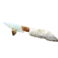 Rabbit Foot Handle Opalite Blade Ornamental Knife #284-1 Mountain Man Knife z