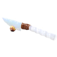 Selenite Spiral Handle Opalite Blade Ornamental Knife #0950     Mountain Man Knife