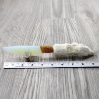 Rabbit Foot Handle Opalite Blade Ornamental Knife #284-1 Mountain Man Knife z