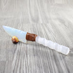 Selenite Spiral Handle Opalite Blade Ornamental Knife #0950     Mountain Man Knife