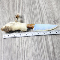 Rabbit Foot Handle Opalite Blade Ornamental Knife #284-1 Mountain Man Knife z