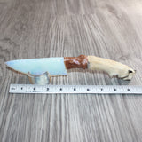Coyote Foot Handle Opalite Blade Ornamental Knife # 27268