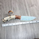 Coyote Foot Handle Opalite Blade Ornamental Knife # 27268