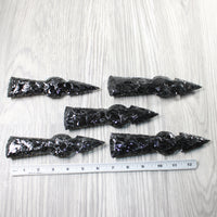 5 Obsidian Ornamental Tomahawk Heads  #5950    Axe Hatchet Ax