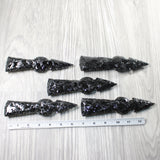 5 Obsidian Ornamental Tomahawk Heads  #5950    Axe Hatchet Ax