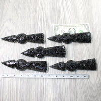 5 Obsidian Ornamental Tomahawk Heads  #5950    Axe Hatchet Ax