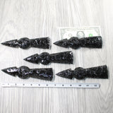 5 Obsidian Ornamental Tomahawk Heads  #5950    Axe Hatchet Ax
