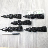 5 Obsidian Ornamental Tomahawk Heads  #5950    Axe Hatchet Ax