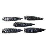 5 Obsidian Ornamental Spearheads  #1950     Arrowhead