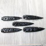 5 Obsidian Ornamental Spearheads  #1950     Arrowhead