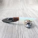 Orthoceras Fossil Handle Opalite Blade Ornamental Knife #0950     Mountain Man Knife