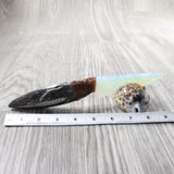 Orthoceras Fossil Handle Opalite Blade Ornamental Knife #0950     Mountain Man Knife