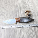 Orthoceras Fossil Handle Opalite Blade Ornamental Knife #0950     Mountain Man Knife