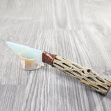 Cholla Cactus Wood Handle Opalite Blade Ornamental Knife #0050     Mountain Man Knife