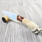 Coyote Foot Handle Opalite Blade Ornamental Knife #9050     Mountain Man Knife
