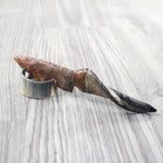 Goat Horn Handle Stone Blade Ornamental Knife #9050    Mountain Man Knife